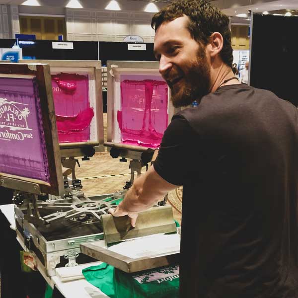 live screen printing for trade show activations