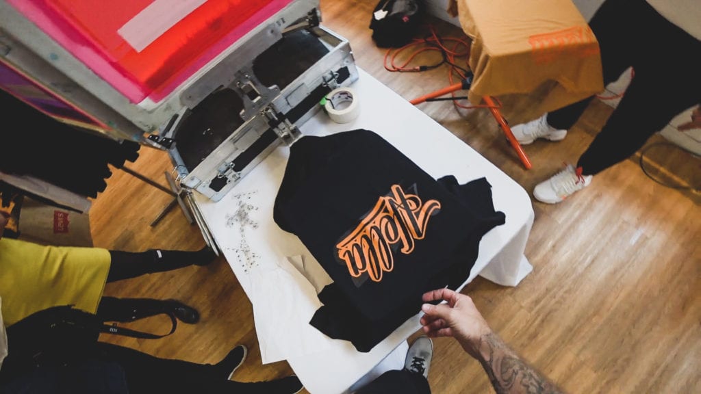 live screen printing activation